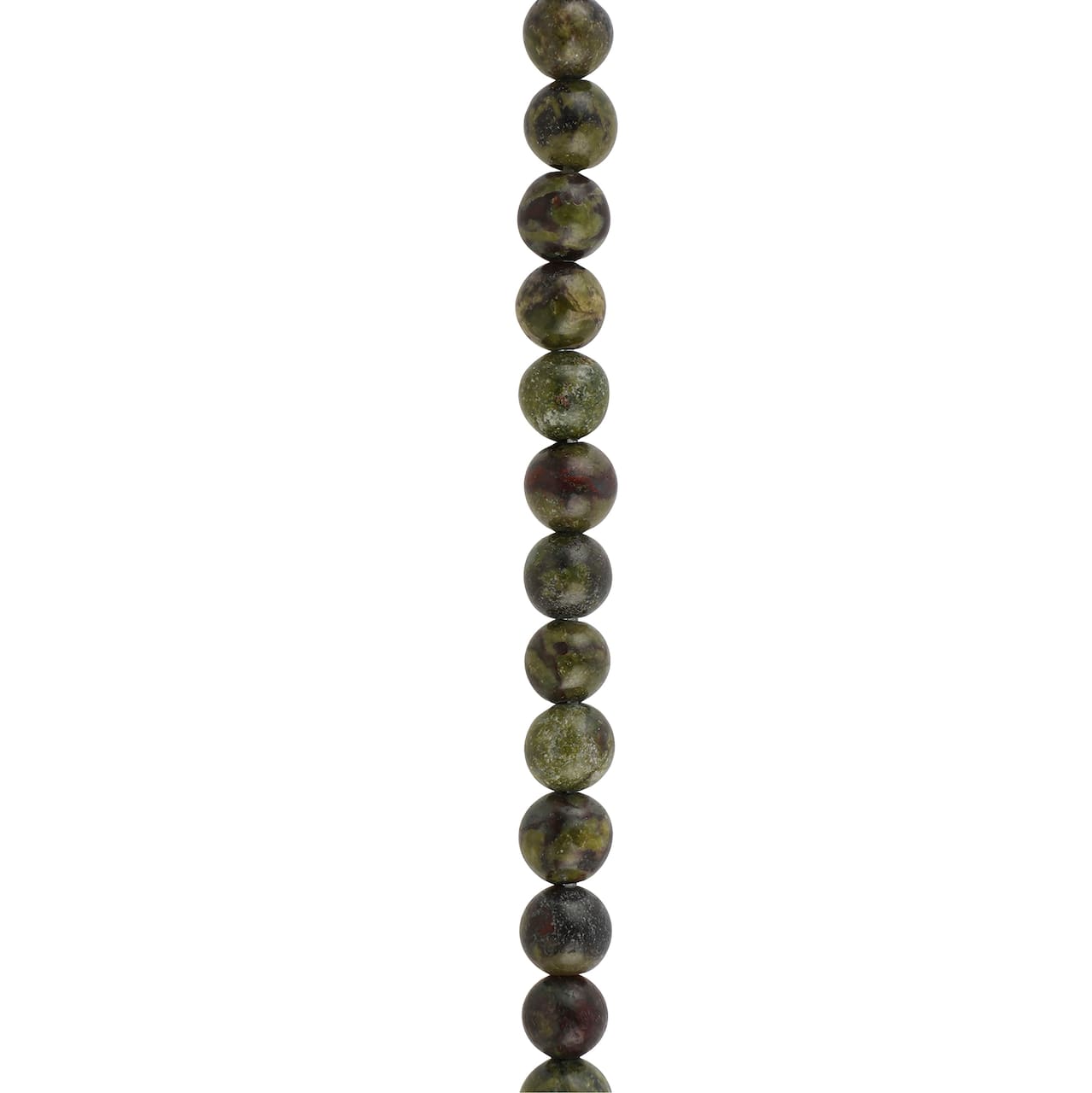 Dark Green & Red Dragon Blood Round Beads by Bead Landing™